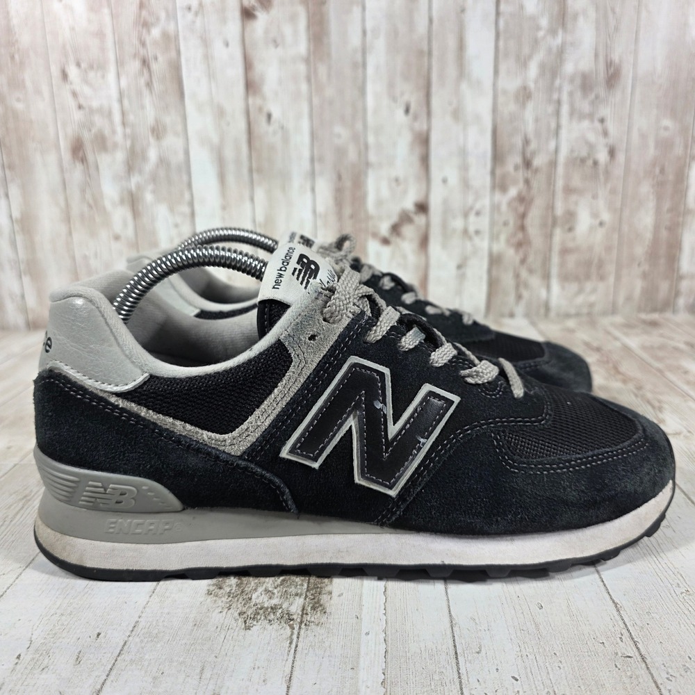 New Balance 574 Classic Womens Sneakers Black Grey‎ WL574EB Size 9.5 Low Top